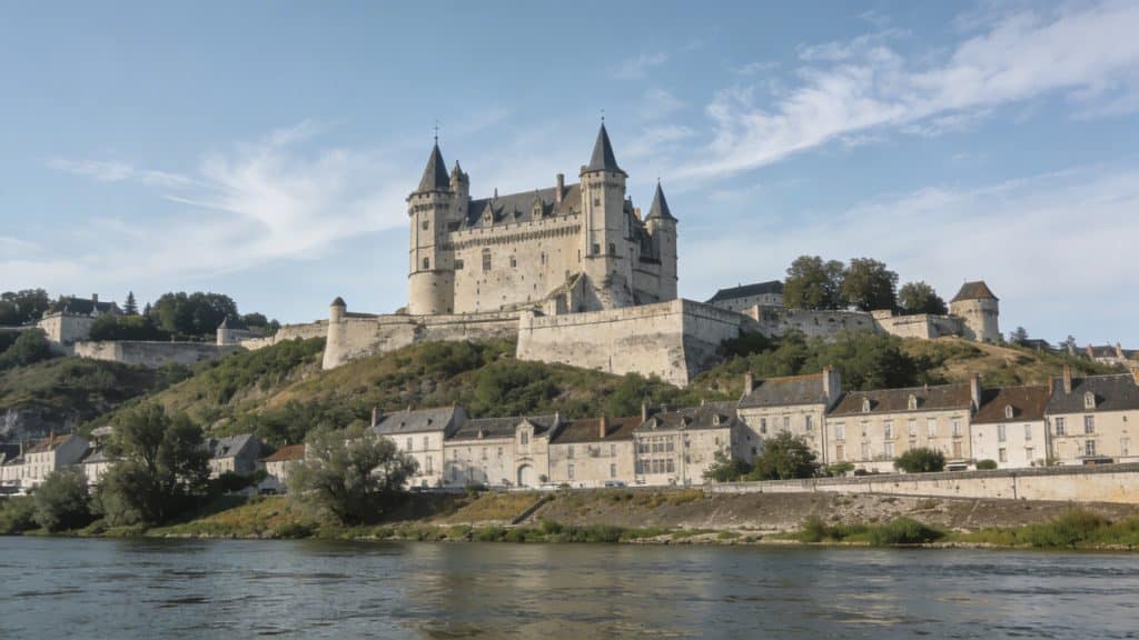 Château de Saumur dominant la Loire sous un ciel d'été clair