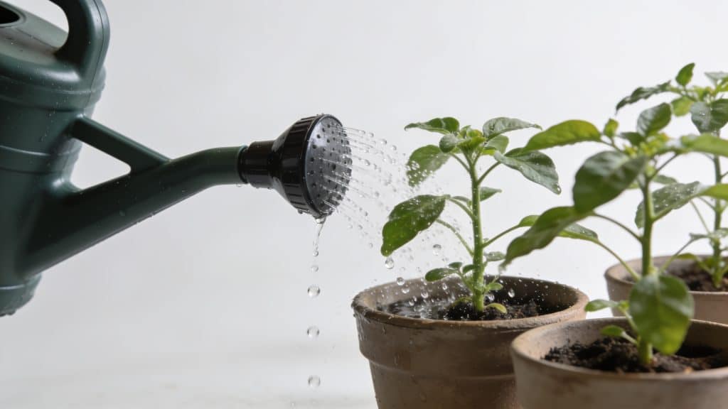 Arrosoir automatique goutte a goutte sur plantes en pot